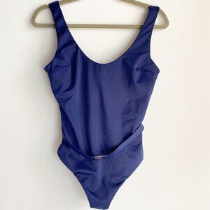 NWT Dorina Germany Santana Swimsuit Classic Navy Blue Belted  XL